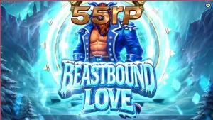 Tampilan visual slot Beastbound Love dengan tema fantasi gotik dan gulungan unik.